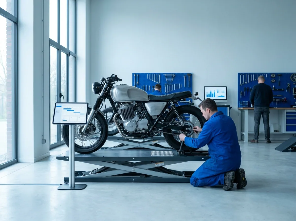 Atelier moto équipé de Mooteck